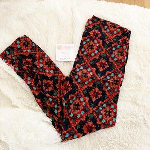 LuLaRoe Leggings TC Red Teal kaleidoscope